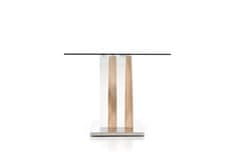 Halmar Jedilna miza iz stekla Vilmer - hrast sonoma / bel sijaj / transparent