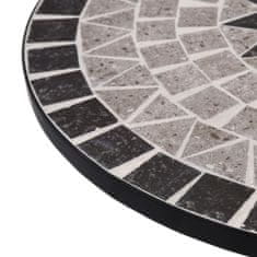 Vidaxl Bistro mizica z mozaikom siva 61 cm keramika
