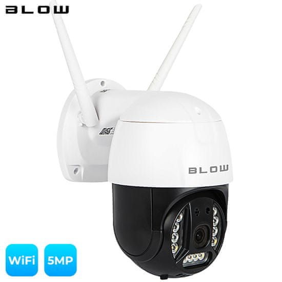 Blow H-325 IP Kamera, WiFi, 1080p, 5MP, PTZ, vrtljiva, nočno snemanje, senzor gibanja, aplikacija