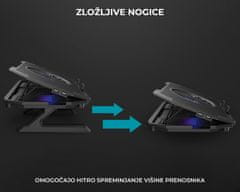 Genesis OXID 850 RGB, hladilno stojalo / podstavek za prenosnike do 43,94 cm (17,3), 6 naklonov, RGB LED osvetlitev, 5 ventilatorjev, črno