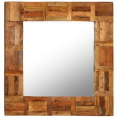 Greatstore Stensko ogledalo iz trdnega predelanega lesa 60x60 cm