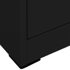 Greatstore Arhivska omarica črna 90x46x134 cm jeklo