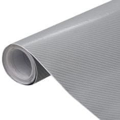 shumee vidaXL Folija za avto 2 kosa 4D srebrna 100x150 cm + 50x150 cm