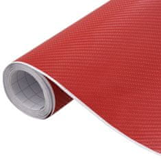 shumee vidaXL Folija za avto 2 kosa 4D rdeča 100x150 cm + 50x150 cm