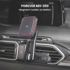 Forever MH-250 magnetni avto nosilec za telefon, vrtljiv 360°, 2 magneta, črn