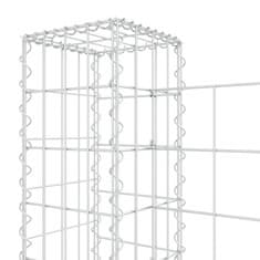 Vidaxl Gabion košara U-oblike z 2 stebroma železo 140x20x100 cm