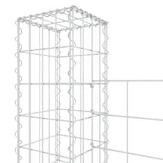 shumee Gabion košara U-oblike s 5 stebri železo 500x20x150 cm