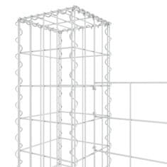 Vidaxl Gabion košara U-oblike s 5 stebri železo 500x20x150 cm