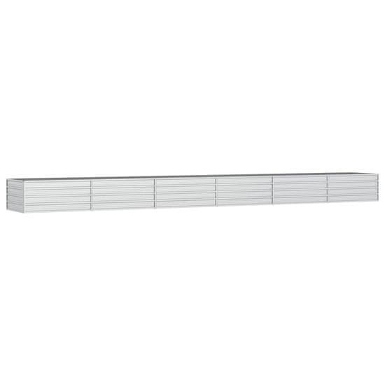 Vidaxl Visoka greda 600x80x45 cm pocinkano jeklo srebrna