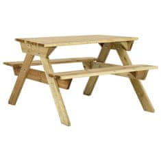Vidaxl Piknik miza in klopi 110x123x73 cm impregnirana borovina