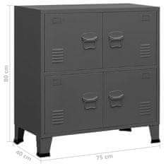 Vidaxl Arhivska omarica antracitna 75x40x80 cm jeklo