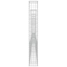 Vidaxl Gabion košara U-oblike s 5 stebri železo 500x20x150 cm