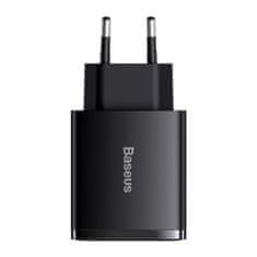 BASEUS Compact polnilnik 2x USB / 1x USB-C 3A 30W PD QC, črna