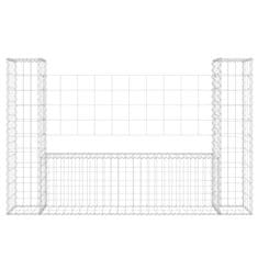 Vidaxl Gabion košara U-oblike z 2 stebroma železo 140x20x100 cm