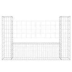 shumee Gabion košara U-oblike z 2 stebroma železo 140x20x100 cm