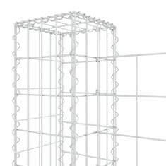 shumee Gabion košara U-oblike s 4 stebri železo 380x20x100 cm