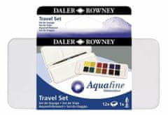Daler Rowney Set akvarelnih barv Aquafine Travel set 12 + čopič