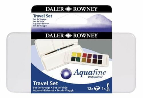 Daler Rowney Set akvarelnih barv Aquafine Travel set 12 + čopič
