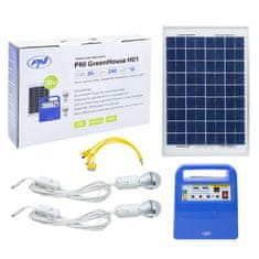 PNI GreenHouse H01 30W solarni fotovoltaični sistem z 12V / 7Ah baterijo, USB / Radio / MP3, 2 LED žarnici