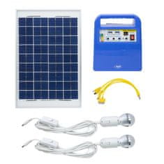 PNI GreenHouse H01 30W solarni fotovoltaični sistem z 12V / 7Ah baterijo, USB / Radio / MP3, 2 LED žarnici