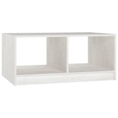 Vidaxl Klubska mizica bela 75x50x33,5 cm trdna borovina