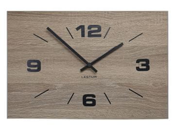 LESTUR Stenska ura Newline - moderna stenska ura, lesena stenska ura, velika številčnica, Slovenija