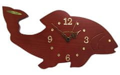 LESTUR Stenska ura Riba, ura za ribiče, darilna stenska ura, lesena stenska ura, ribiška, darilo za moške, darilo za ženske, ribolov, Slovenija