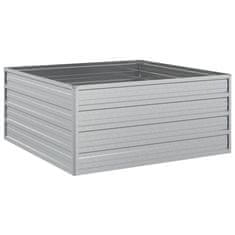 Vidaxl Visoka greda 100x100x45 cm pocinkano jeklo srebrna