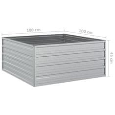 Vidaxl Visoka greda 100x100x45 cm pocinkano jeklo srebrna