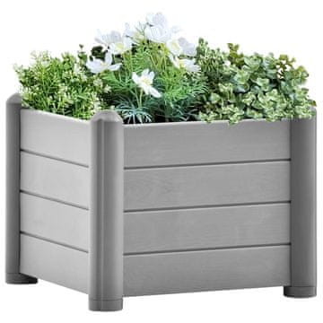 Vidaxl vidaXL Dvignjena gredica, PP, kamnito siva, 43x43x35 cm