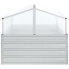 Vidaxl Visoka greda z rastlinjakom 100x100x85 cm srebrna