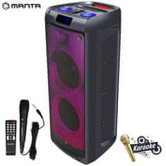 Manta SPK5350 Flame zvočnik, karaoke, vgrajena baterija, Bluetoth/USB/RADIO FM, Disco LED lučke, črn (MAN-SPK5350)