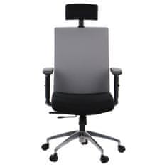 STEMA Vrtljiv ergonomski pisarniški stol RIVERTON F/H/AL. Aluminijasto podnožje. Črna/siva.