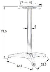 STEMA Podnožje za mizo - aluminij SH-7002/A aluminij - &#8709 61 cm