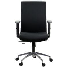 STEMA Vrtljiv ergonomski pisarniški stol RIVERTON F/L/AL. Aluminijasto podnožje. Črna.