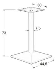STEMA Podnožje za mizo - kovinsko SH-4002-6/B - 44,5x44,5 cm