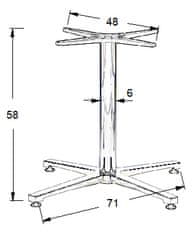 STEMA Podnožje za mizo - aluminij SH-7700/L/A aluminij - 71x71 cm