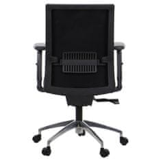 STEMA Vrtljiv ergonomski pisarniški stol RIVERTON F/L/AL. Aluminijasto podnožje. Črna/siva.
