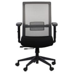 STEMA Vrtljiv ergonomski pisarniški stol RIVERTON M/L. Mrežasto naslonjalo. Črna/siva.