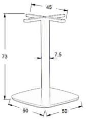 STEMA Podnožje za mizo - kovinsko SH-3050-3/A - 50x50 cm