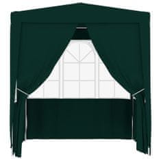 Greatstore Profesionalen vrtni šotor s stranicami 2,5x2,5 m zelen 90 g/m2