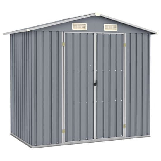 Vidaxl Vrtna lopa siva 205x129x183 cm pocinkano jeklo