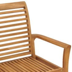 Vidaxl Vrtna klop s svetlo zeleno blazino 112 cm trdna tikovina