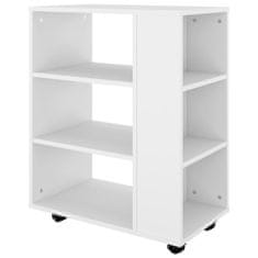 Vidaxl Omarica na kolesih bela 60x35x75 cm iverna plošča