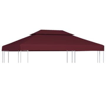 Vidaxl Streha za paviljon 2-delna 310 g/m2 4x3 m bordo