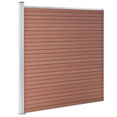 Greatstore WPC ograjni paneli 10 kvadratnih + 1 poševni 1830x186 cm rjavi