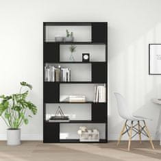 Greatstore Knjižna omara za razdelitev prostora črna 100x24x188 cm