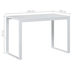 Vidaxl Računalniška miza bela 110x60x73 cm iverna plošča