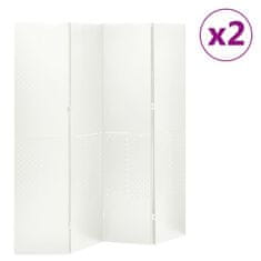 Vidaxl Paravan 4-delni 2 kosa bele barve 160x180 cm jeklo