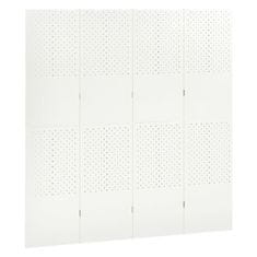 Vidaxl Paravan 4-delni 2 kosa bele barve 160x180 cm jeklo